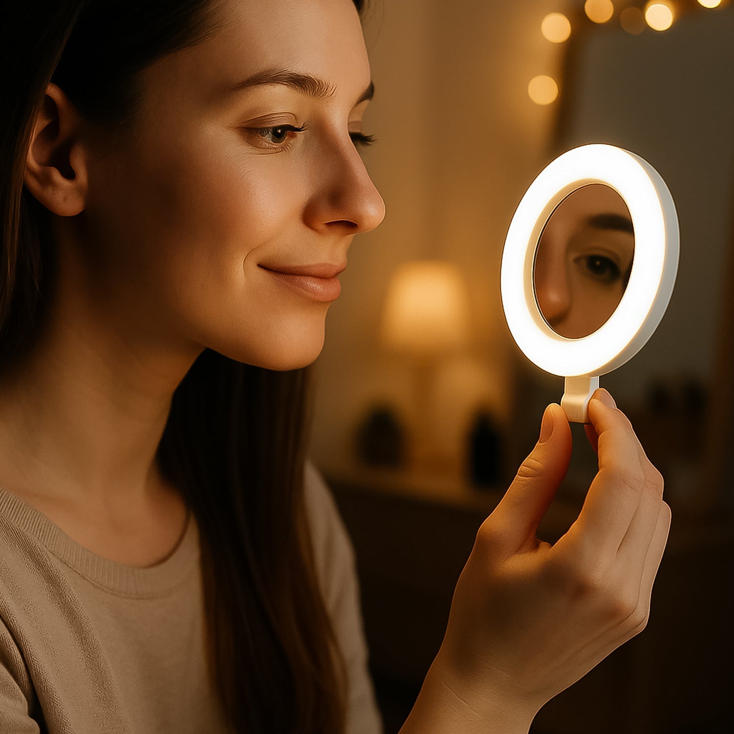 Rechargeable LED Selfie Ring Light for Mobile and Makeup Use (1 Pc) Rechargeable LED Selfie Ring Light for Mobile and Makeup Use (1 Pc)